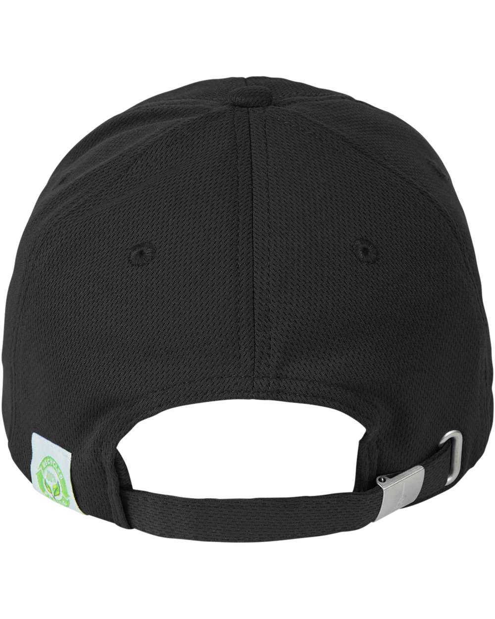 Front View of Black Endurance Recycled Mesh Cap - ED101