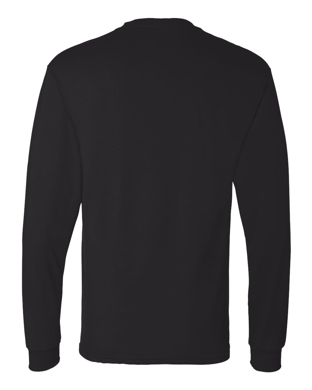 Rear View of Black Essential-T Long Sleeve T-Shirt - 5286