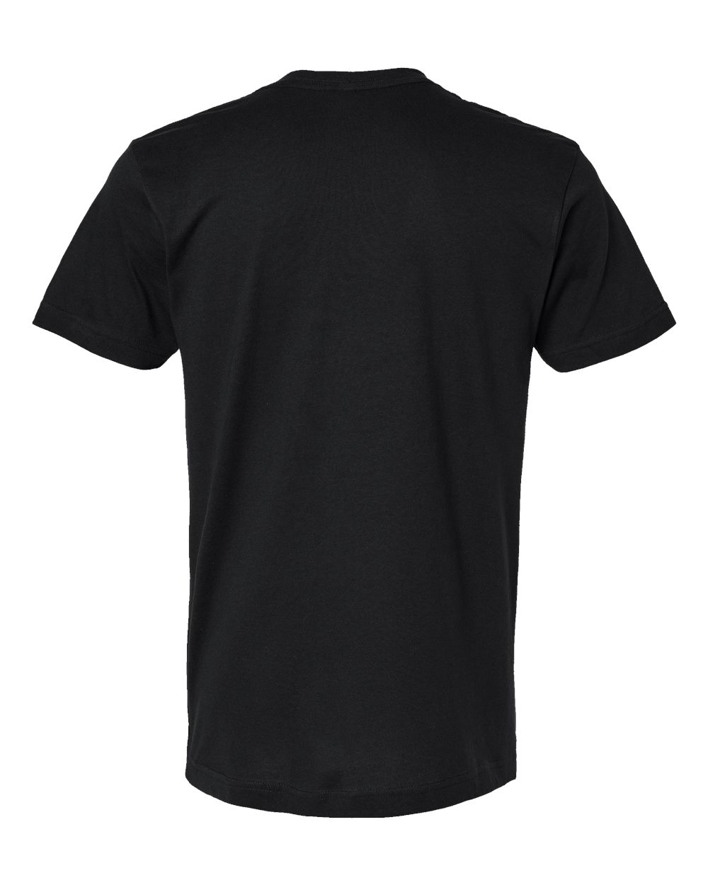 Front View of Black Fine Jersey Tee - 6901