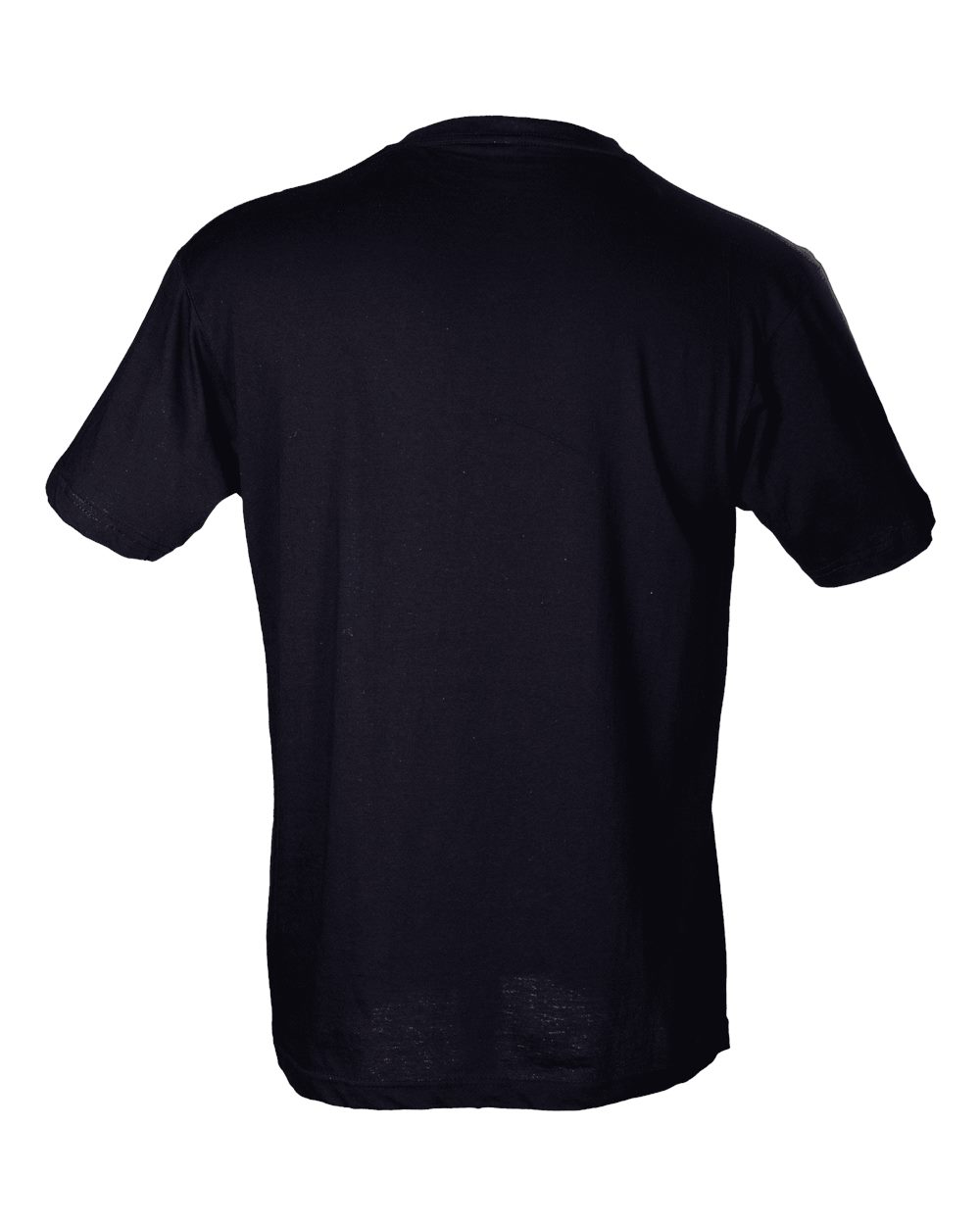 Front View of Black Fine Jersey V-Neck T-Shirt - 206