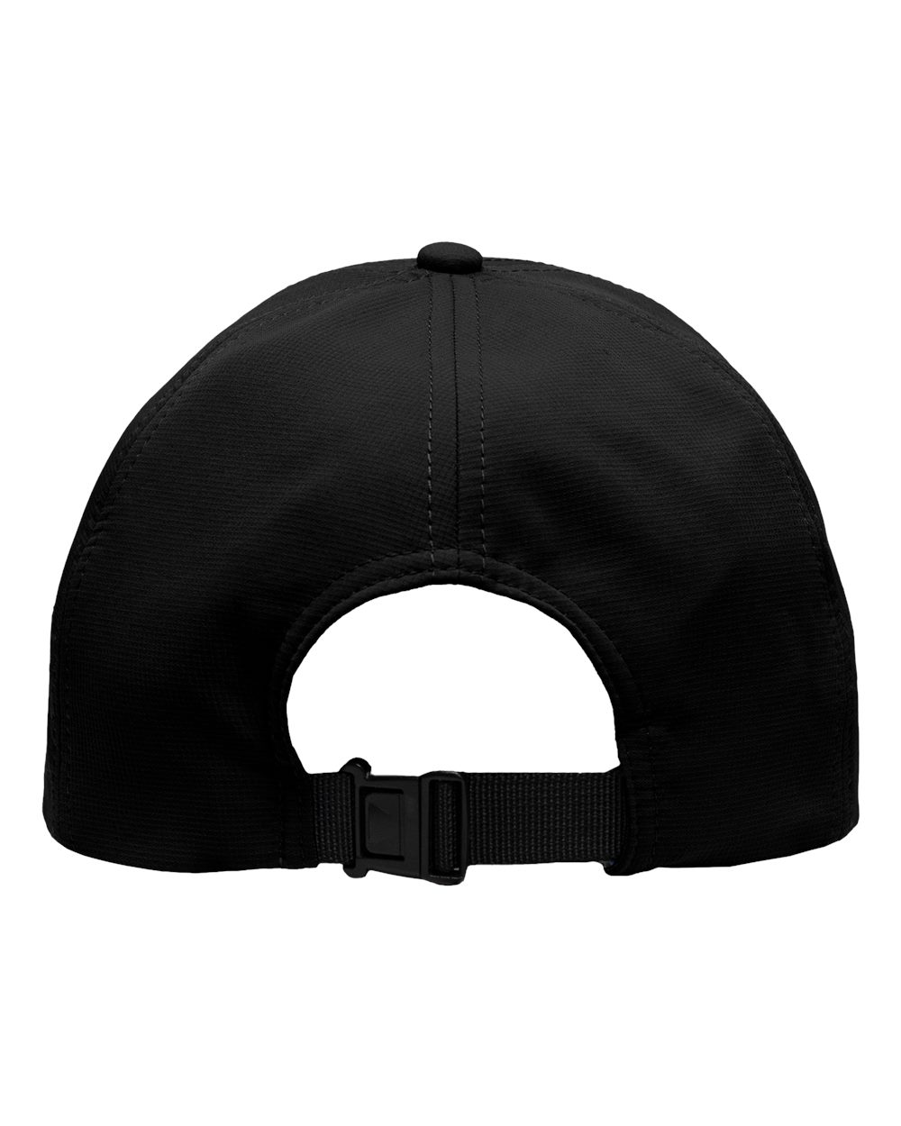 Front View of Black Five-Panel Ripstop Cap - SP1200
