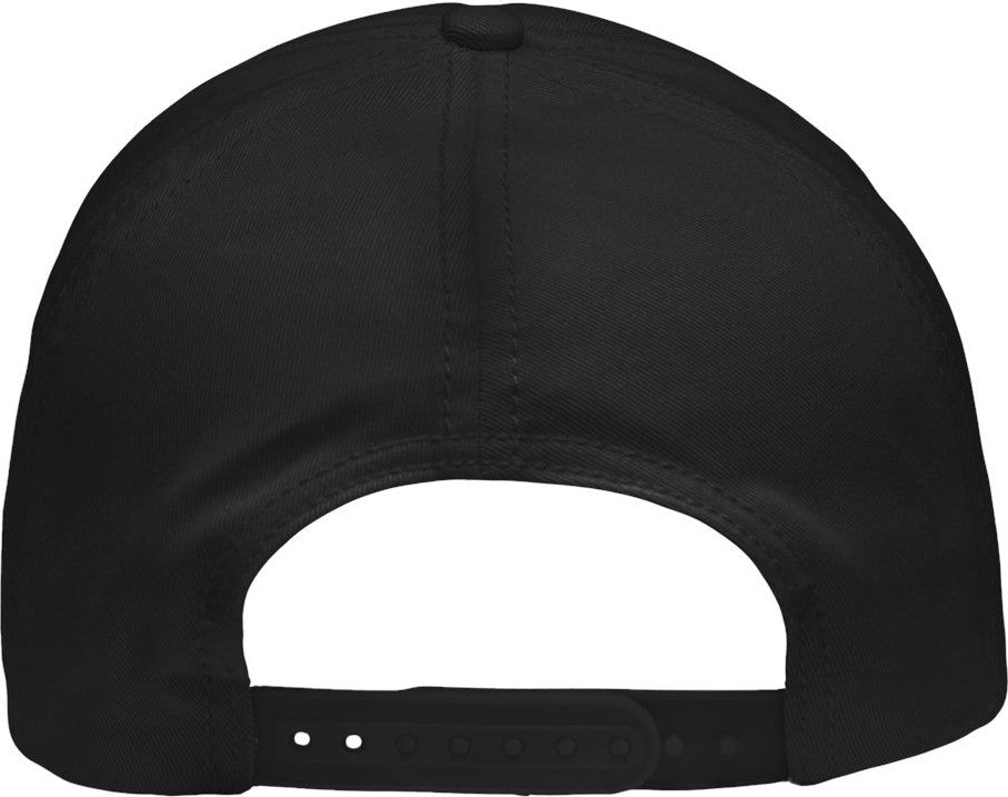 Front View of Black Five-Panel Rope Heritage Fit Cap - SP1300