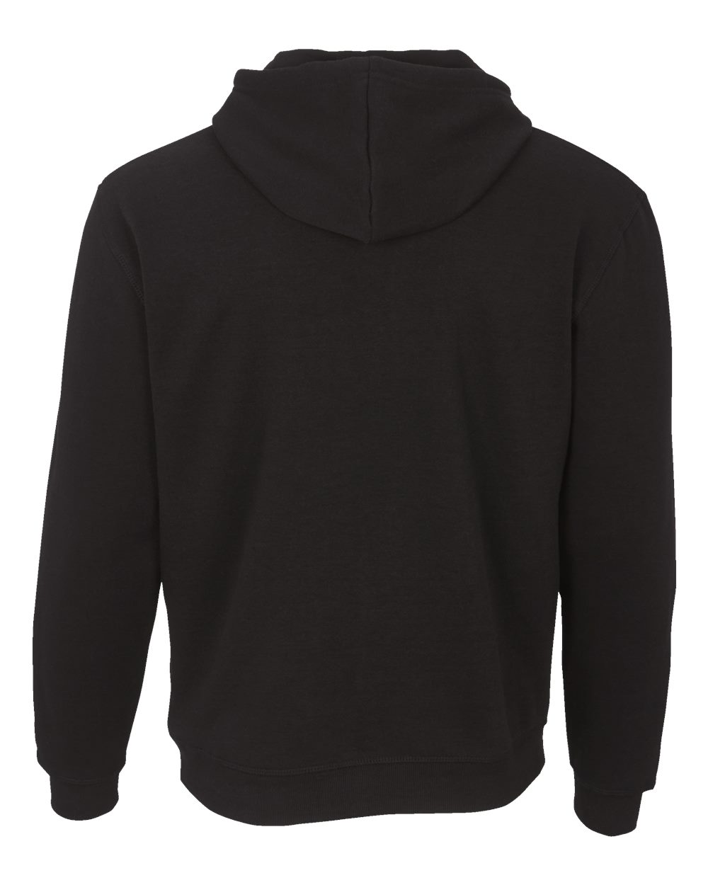 Front View of Black Fleece Hooded Pullover - BM5302