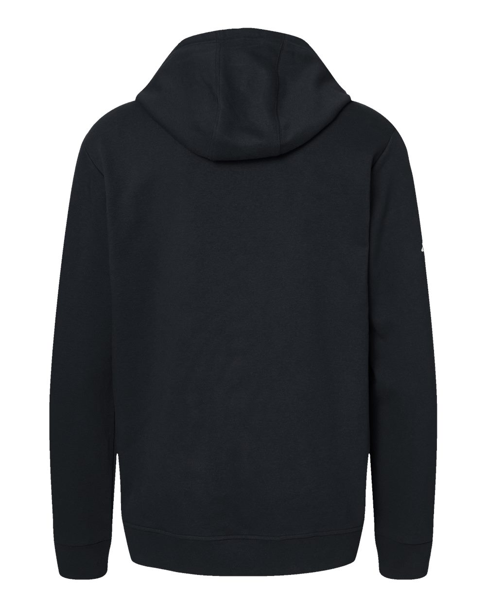 Front View of Black Fleece Hooded Sweatshirt - A432