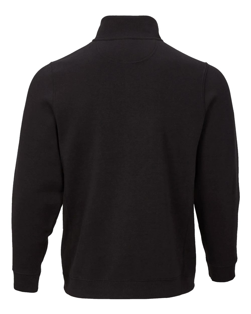 Front View of Black Fleece Quarter-Zip Pullover - BM5202