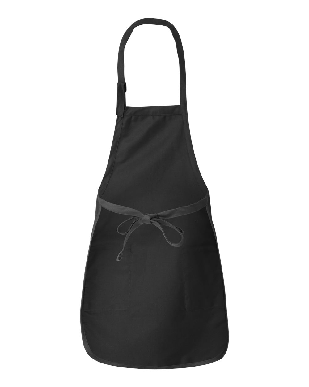 Rear View of Black Full-Length Apron with Pockets - Q4350