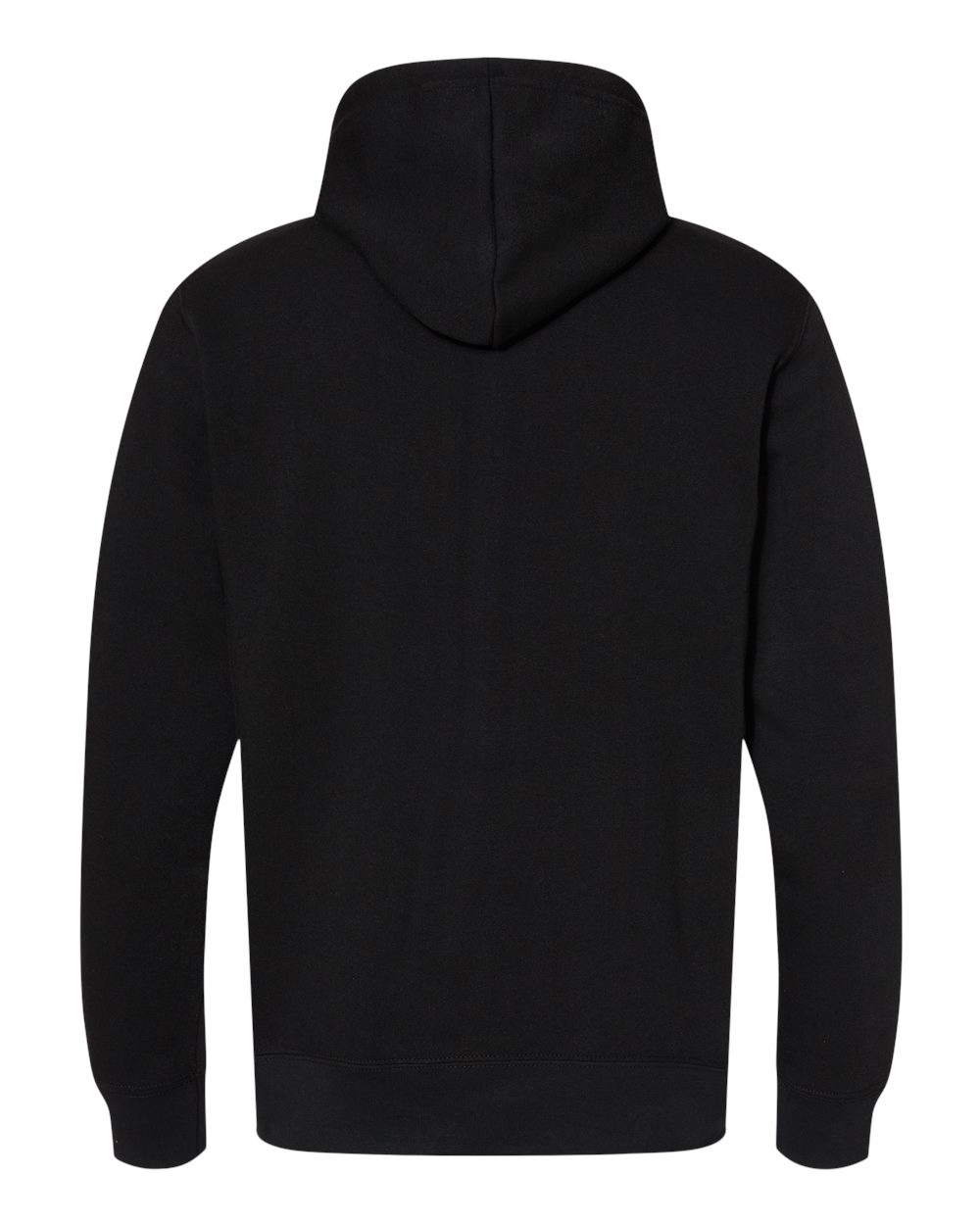 Front View of Black Gaiter Fleece Hooded Sweatshirt - 8879
