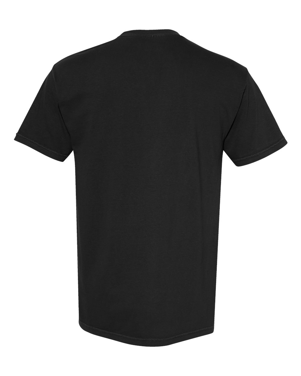 Front View of Black Garment-Dyed Heavyweight T-Shirt - 1717