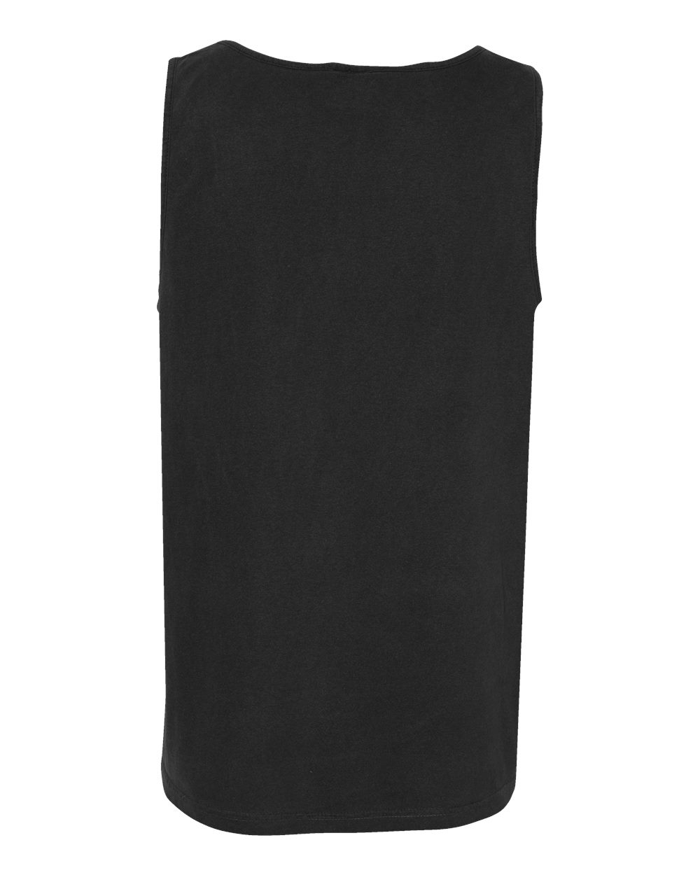 Front View of Black Garment-Dyed Heavyweight Tank Top - 9360