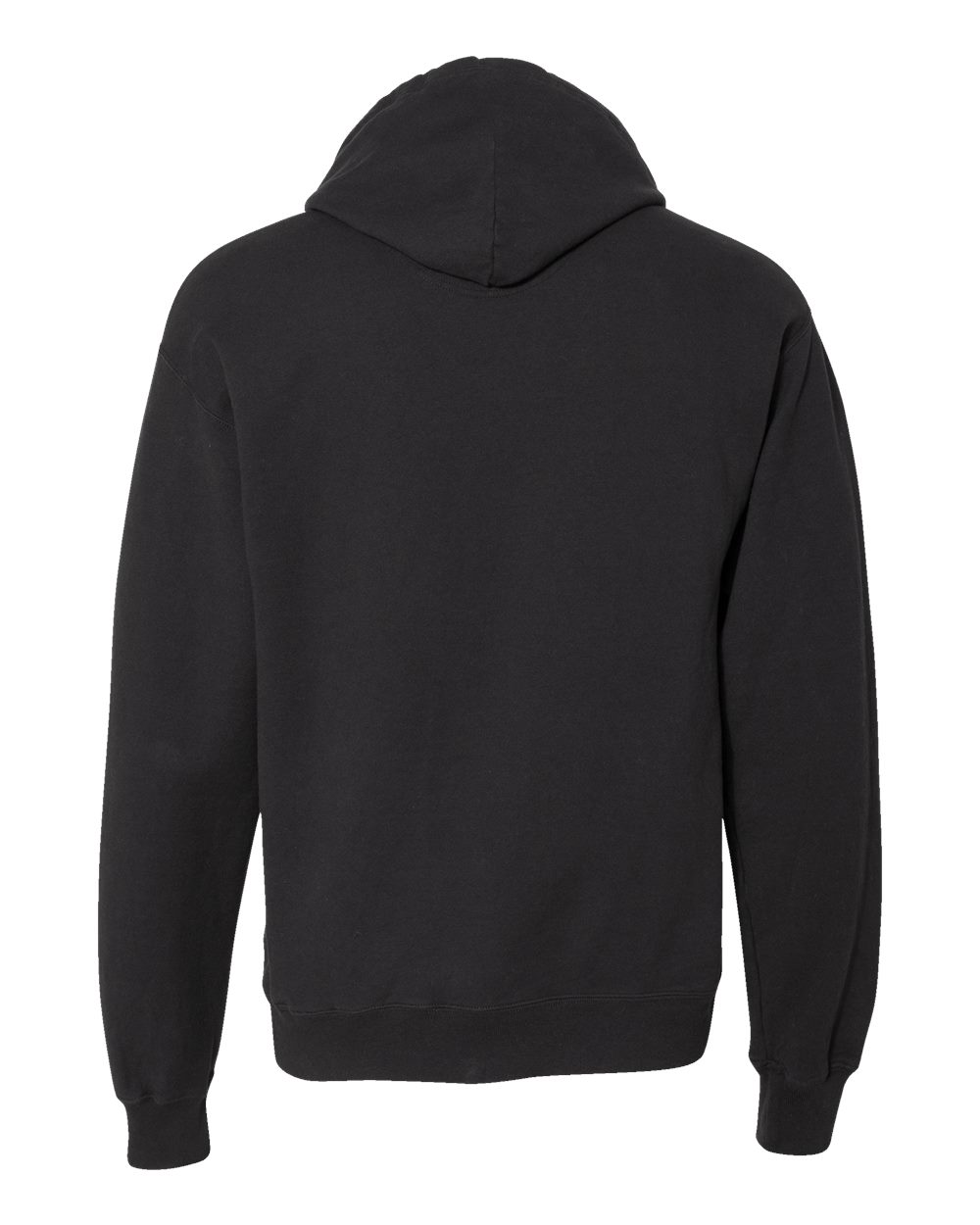 Front View of Black Garment-Dyed Hooded Sweatshirt - GDH450