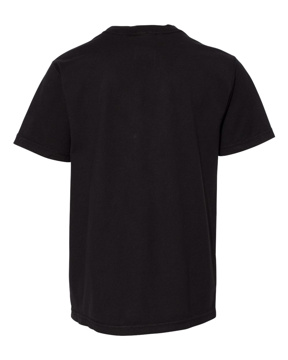 Front View of Black Garment-Dyed Youth T-Shirt - GDH175