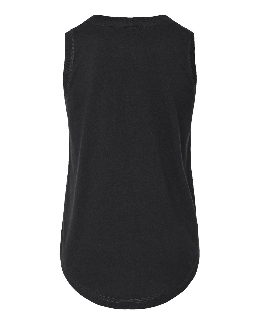 Front View of Black Girls' Relaxed Fine Jersey Tank - 2692