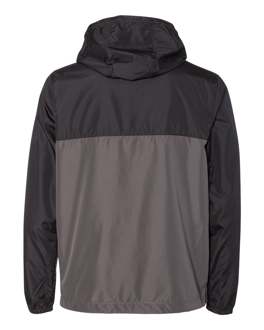 Front View of Black/ Graphite Lightweight Windbreaker Full-Zip Jacket - EXP54LWZ