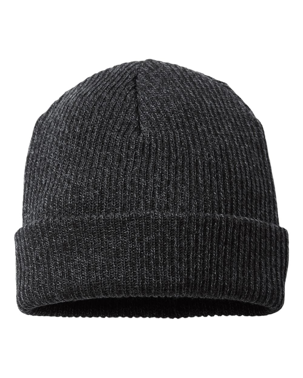 Front View of Black/ Graphite Whirlibird™ Cuffed Beanie - 191132