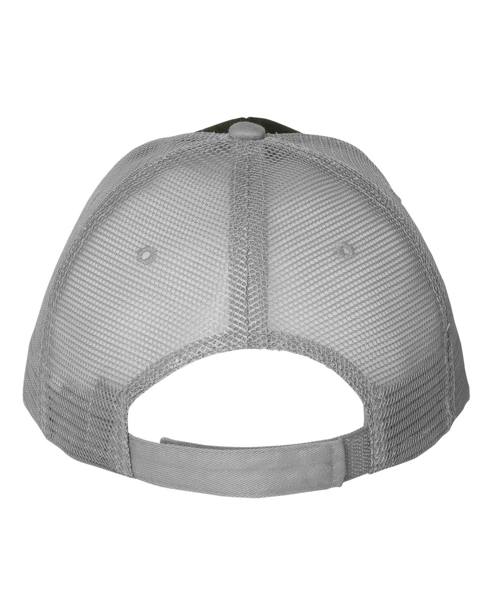 Front View of Black/ Grey Sandwich Trucker Cap - S102