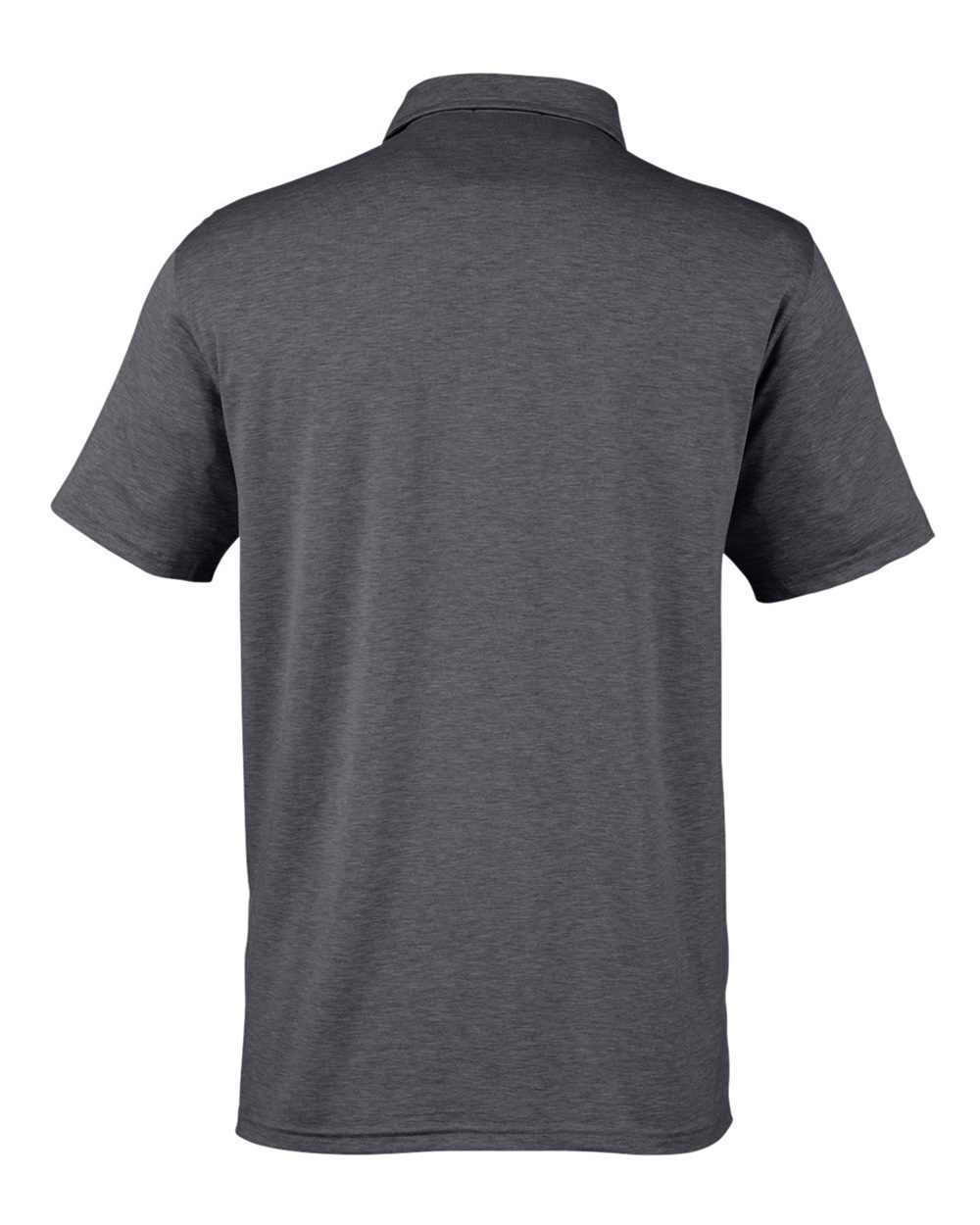 Rear View of Black Heather Cloud Lightweight Polo - TM538