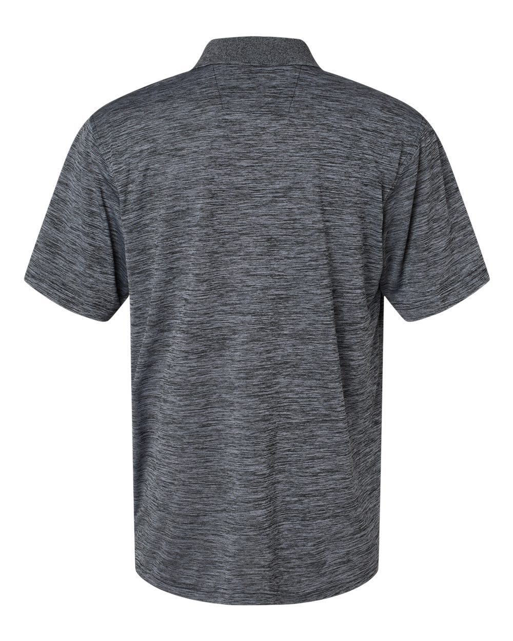 Front View of Black Heather Dakota Striated Heather Polo - 130