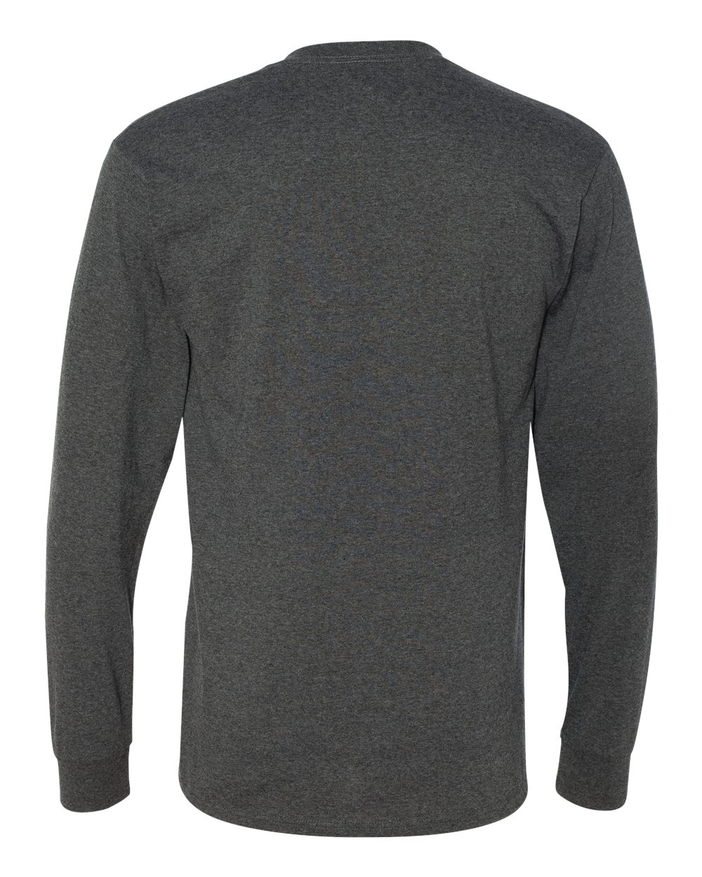 Rear View of Black Heather Dri-Power® Long Sleeve 50/50 T-Shirt - 29LSR