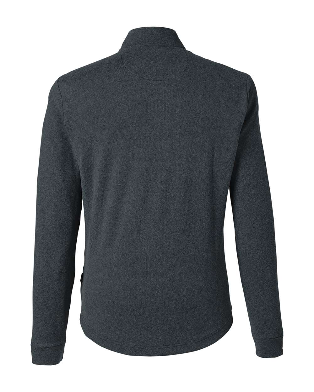 Rear View of Black Heather Emery Quarter-Zip Pullover - SWE500