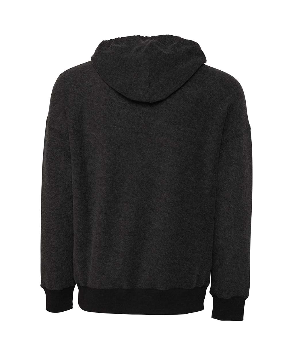 Front View of Black Heather FWD Fashion Sueded Fleece Hoodie - 3329