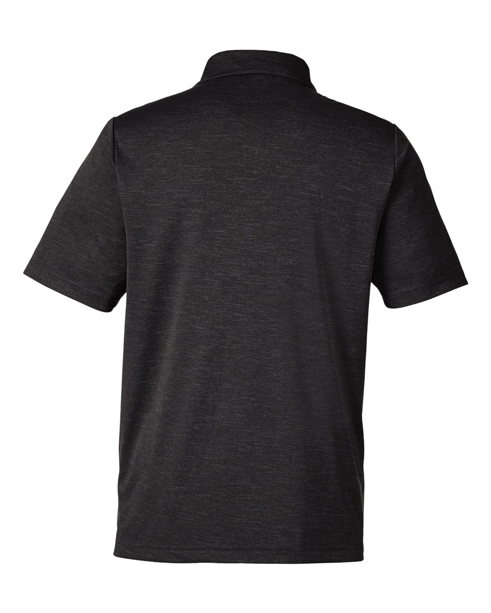 Front View of Black Heather Men's Zone Sonic Heather Performance Polo - TT51H