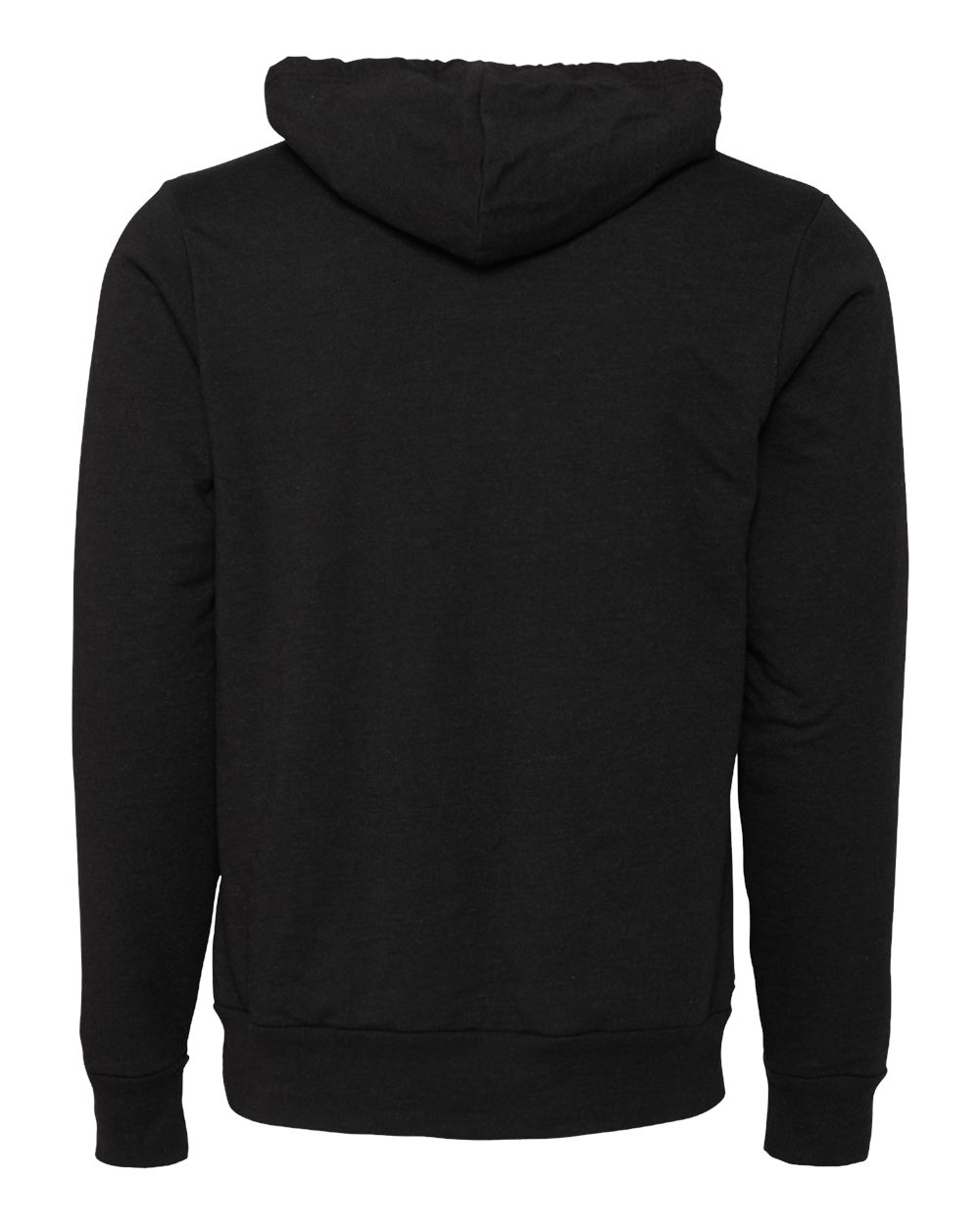Front View of Black Heather Sponge Fleece Hoodie - 3719