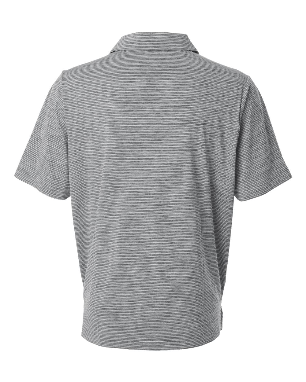 Rear View of Black Heather/ White Men's Relay Heathered Stripe Polo - TT125 plain