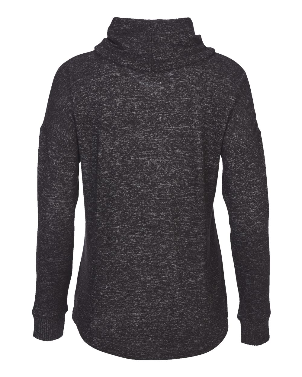 Rear View of Black Heather Women&#39;s Cuddle Cowl Pullover - L12
