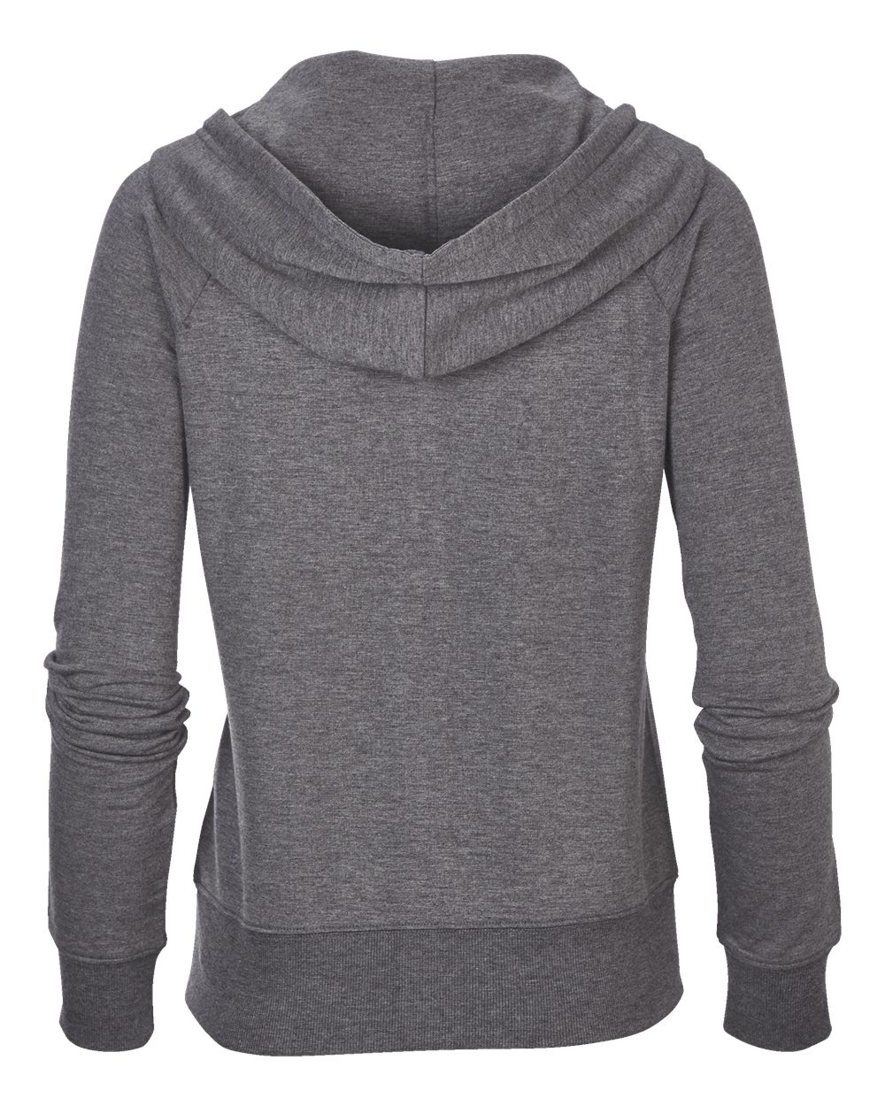 Front View of Black Heather Women's Dream Fleece Full-Zip Hooded Sweatshirt - BW5201