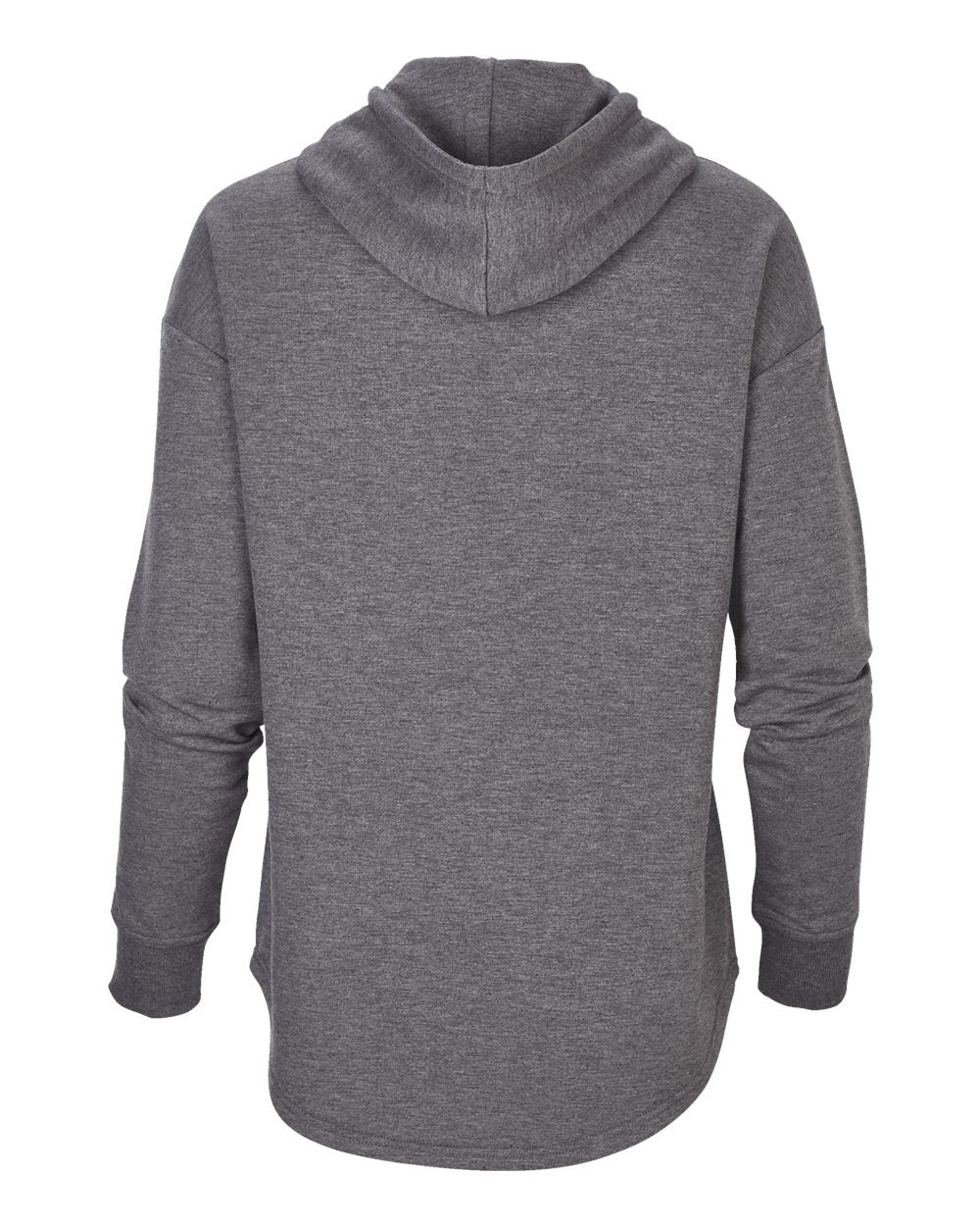 Front View of Black Heather Women's Dream Fleece Hooded Pullover - BW5301