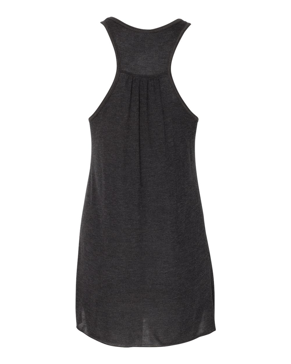 Front View of Black Heather Women's Flowy Racerback Tank - 8800