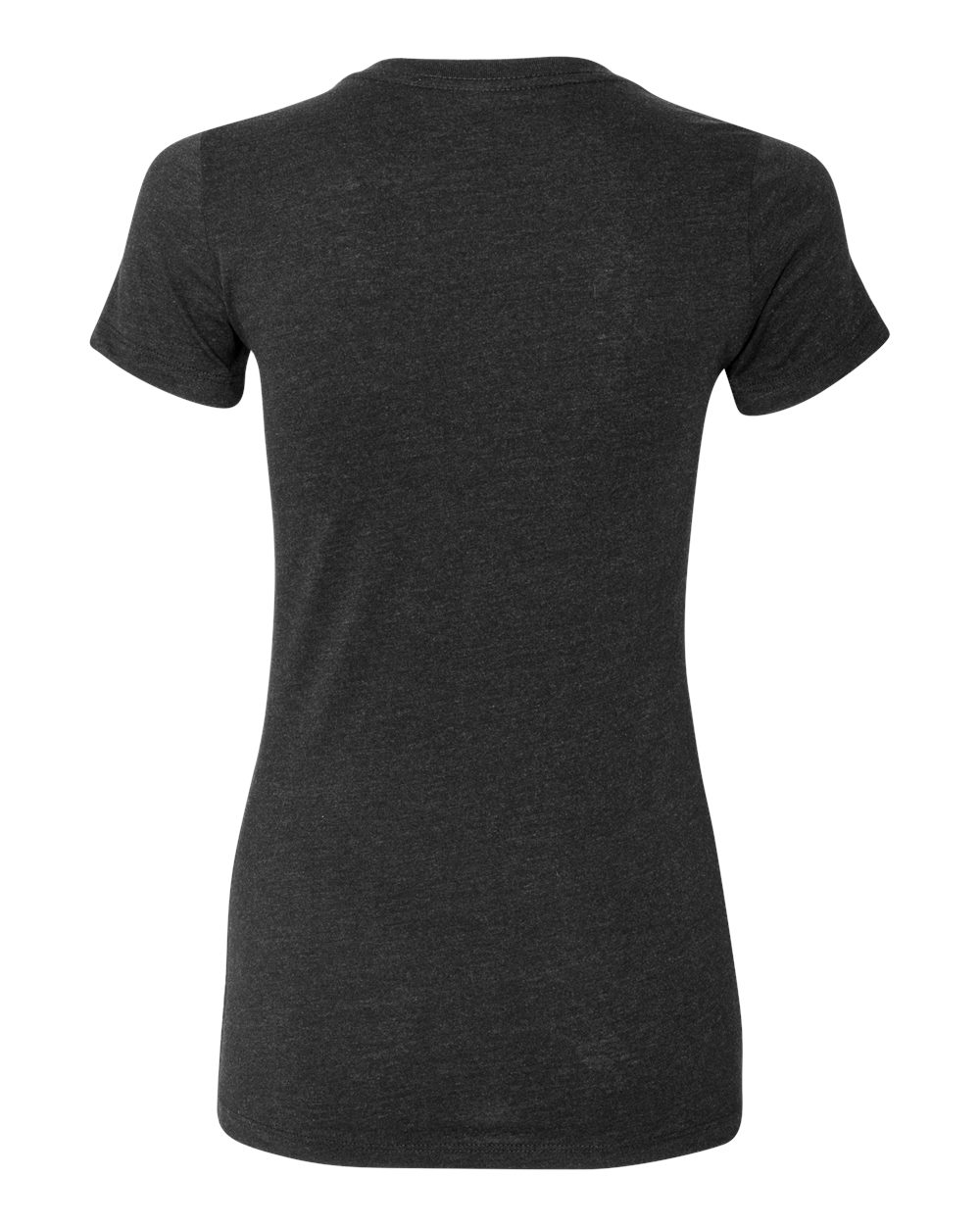 Front View of Black Heather Women's Slim Fit Tee - 6004