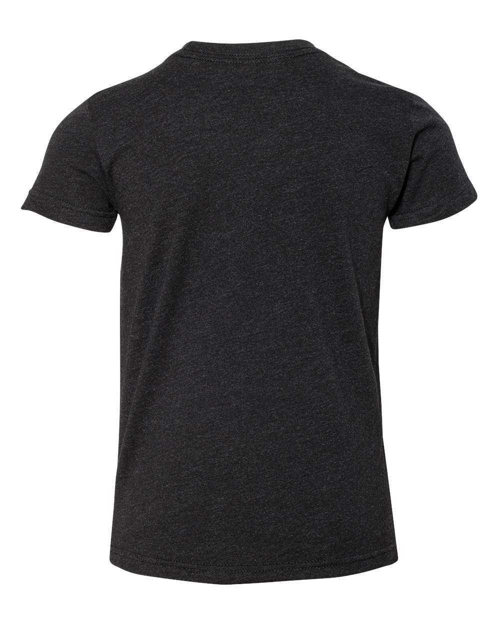 Front View of Black Heather Youth CVC Jersey Tee - 3001YCVC