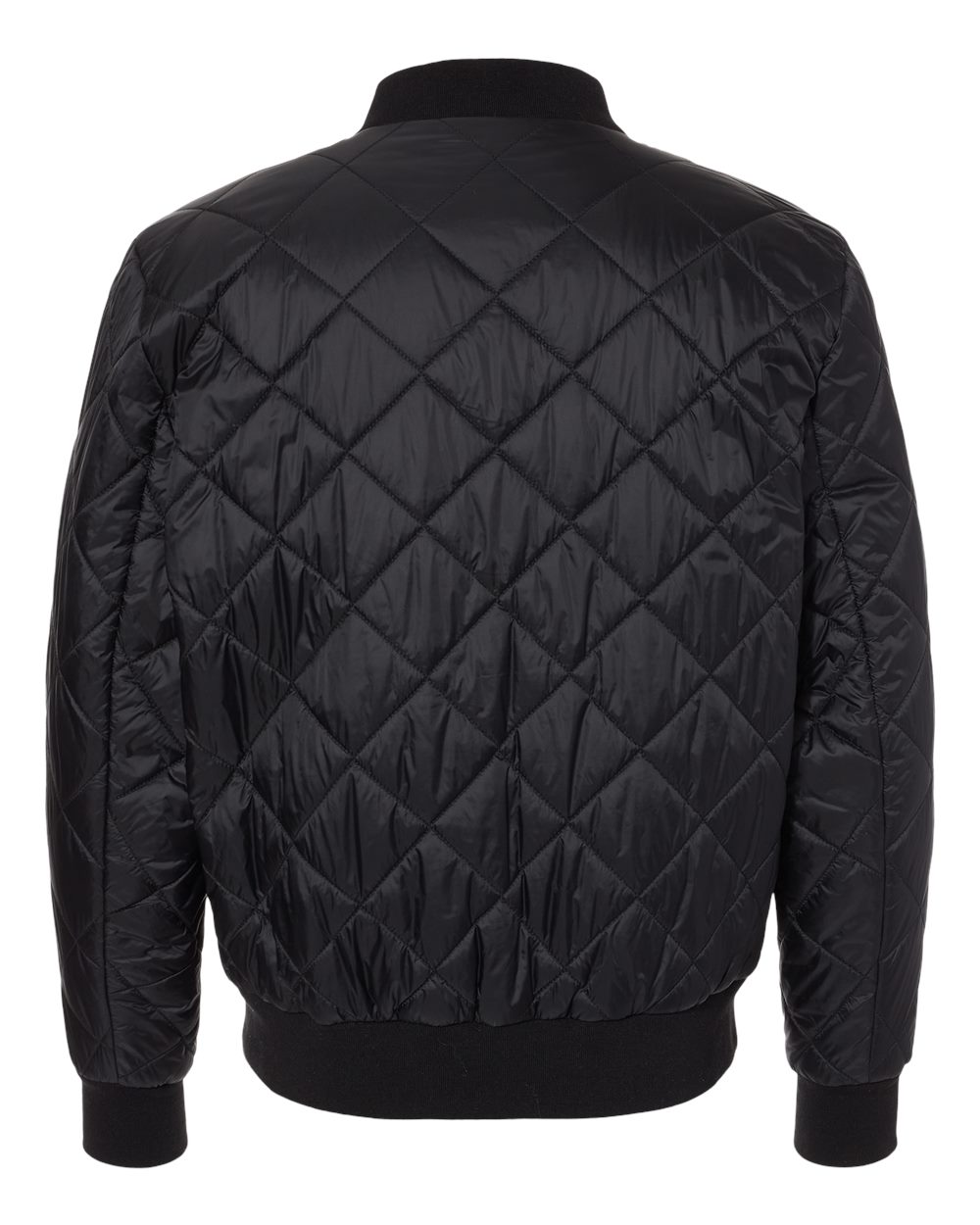 Rear View of Black HeatLast™ Quilted Packable Bomber - 21752