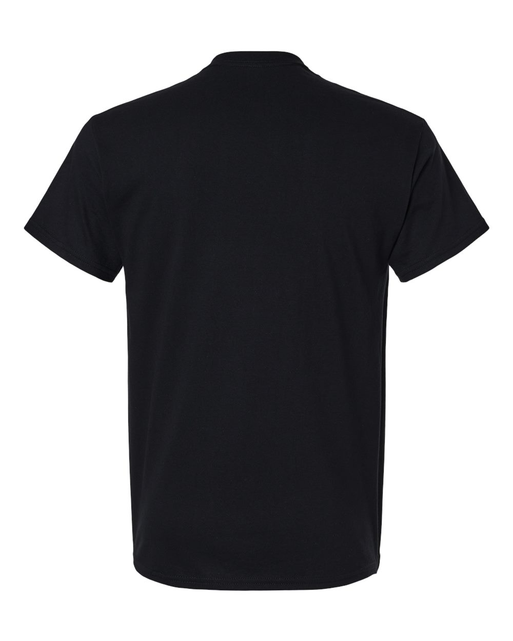 Rear View of Black Heavy Cotton™ T-Shirt - 5000
