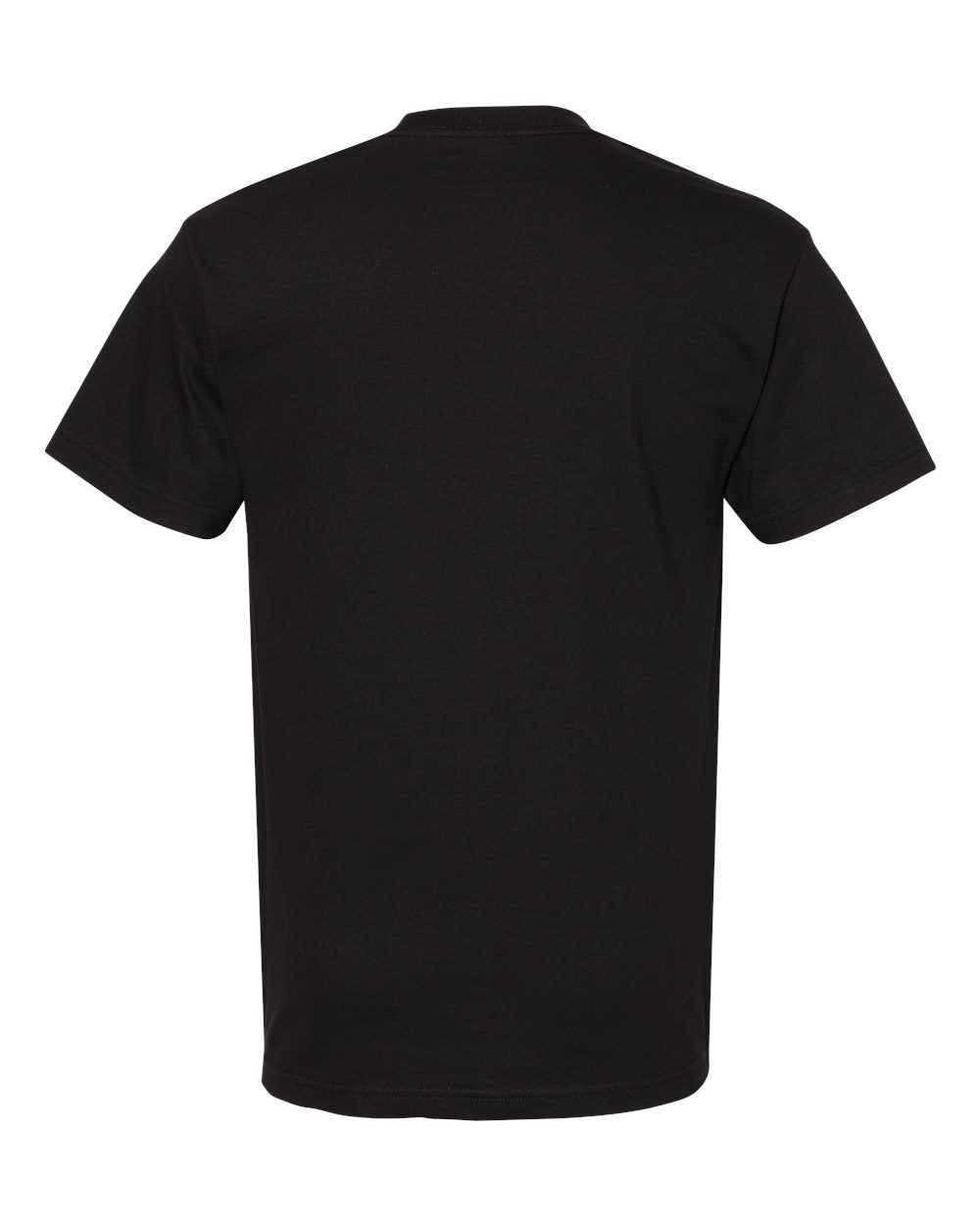 Front View of Black Heavyweight Cotton Tee - 1301