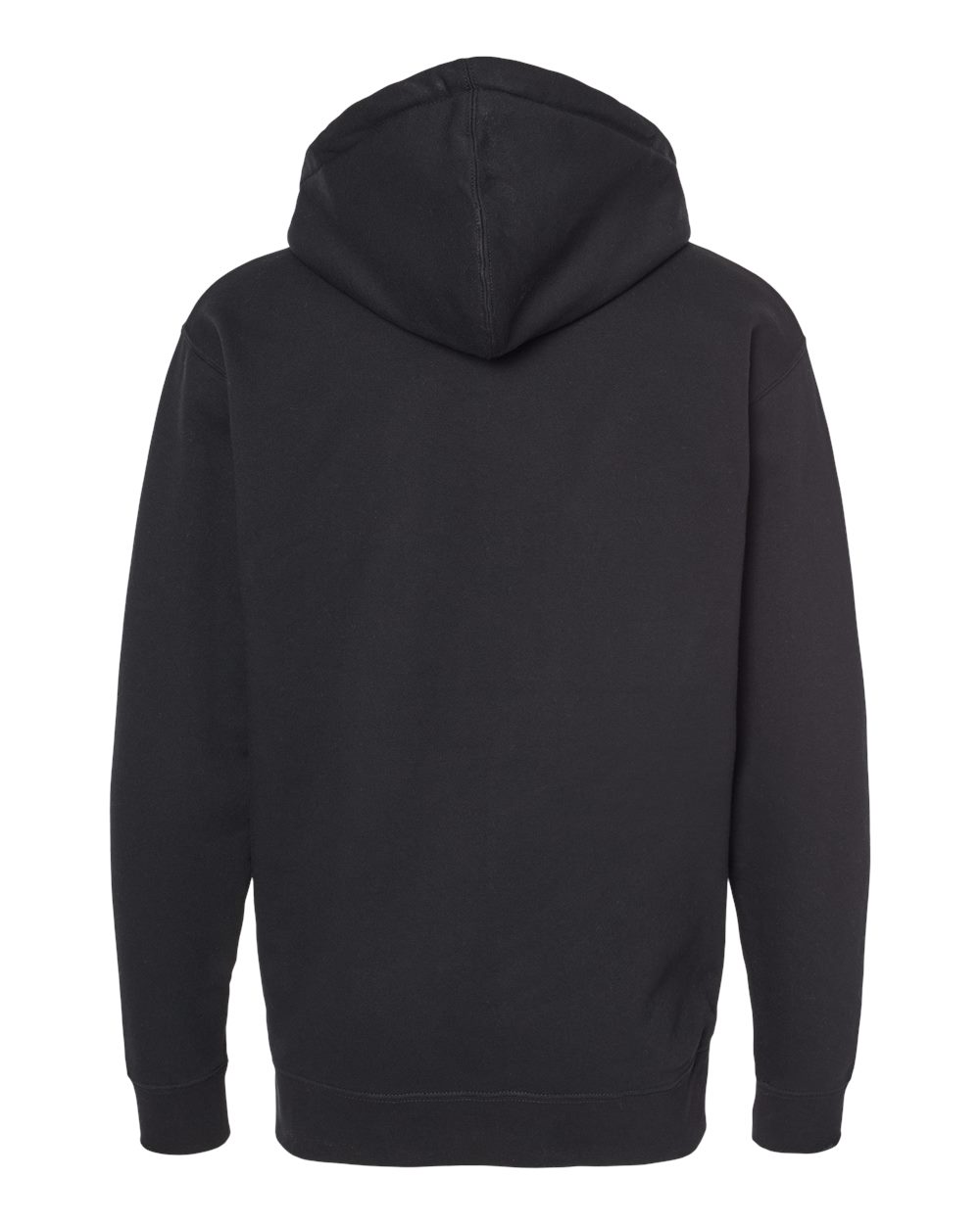 Front View of Black Heavyweight Full-Zip Hooded Sweatshirt - IND4000Z