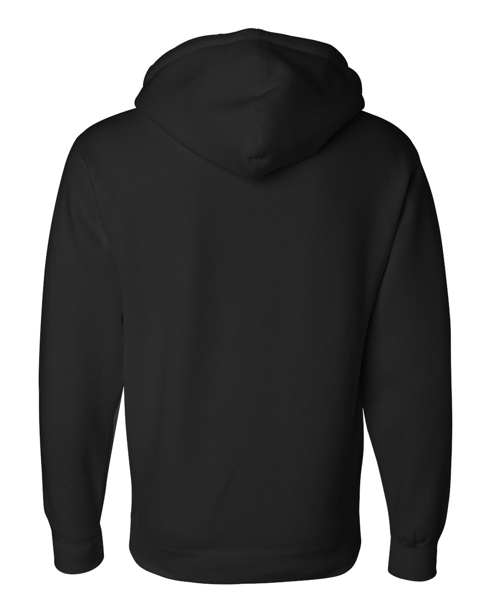Rear View of Black Heavyweight Hooded Sweatshirt - IND4000