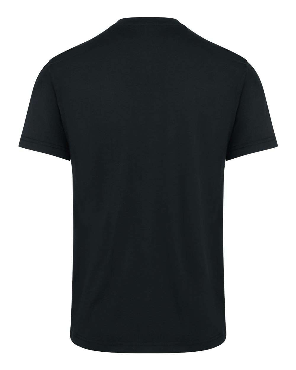 Front View of Black Heavyweight Traditional Short Sleeve Henley - WS51