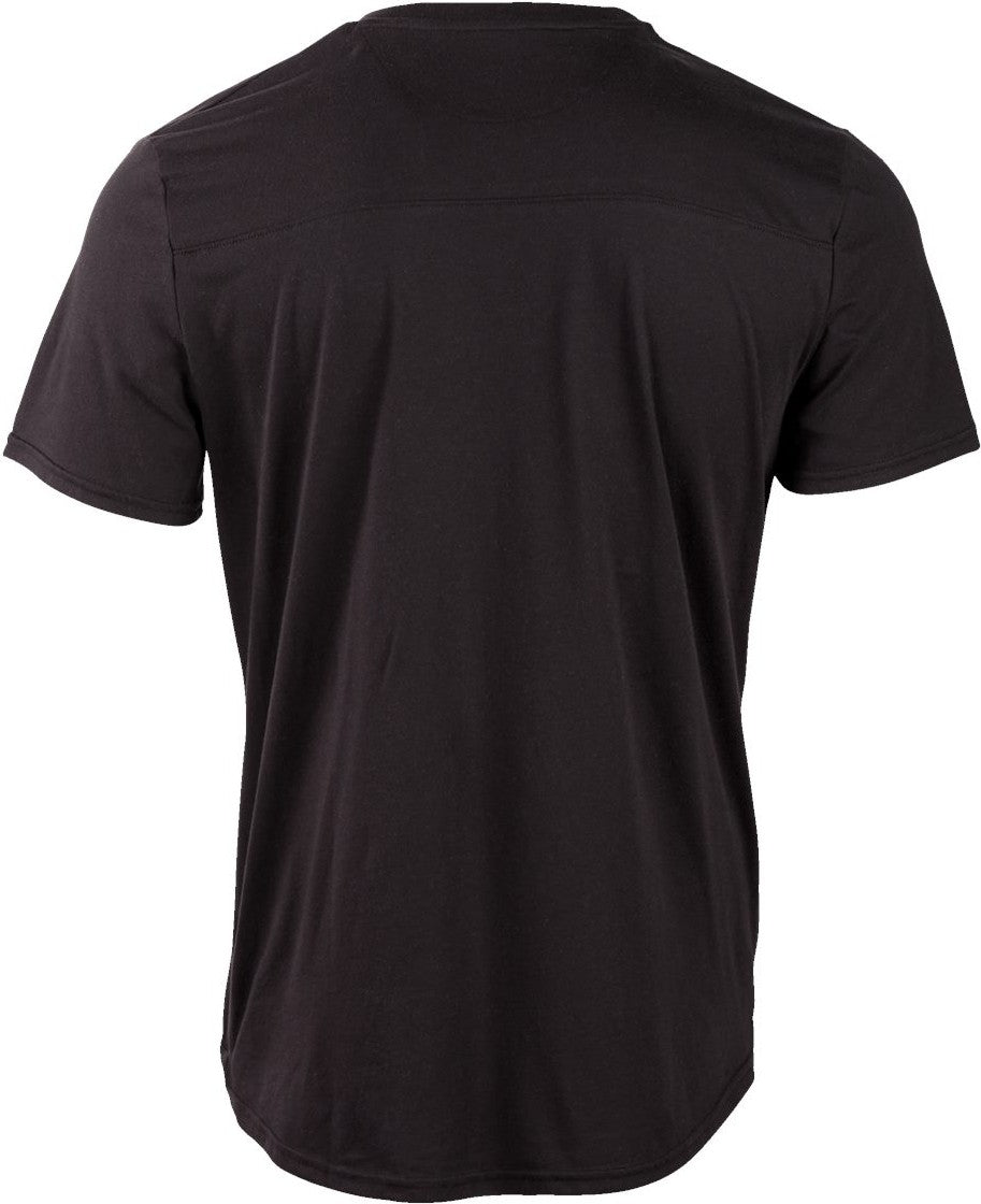 Front View of Black High V-Neck T-Shirt - BM2204