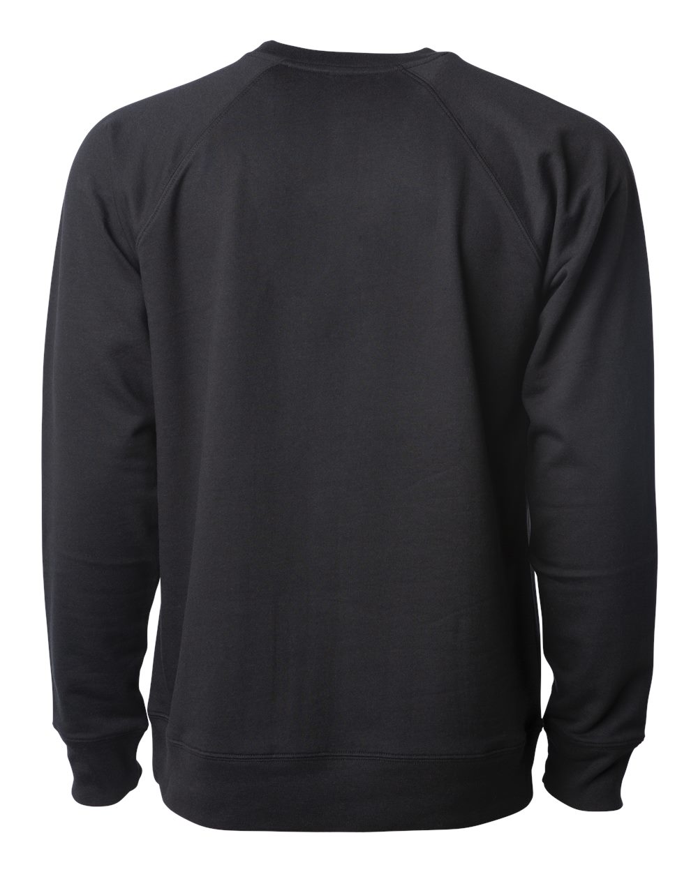 Front View of Black Icon Lightweight Loopback Terry Crewneck Sweatshirt - SS1000C