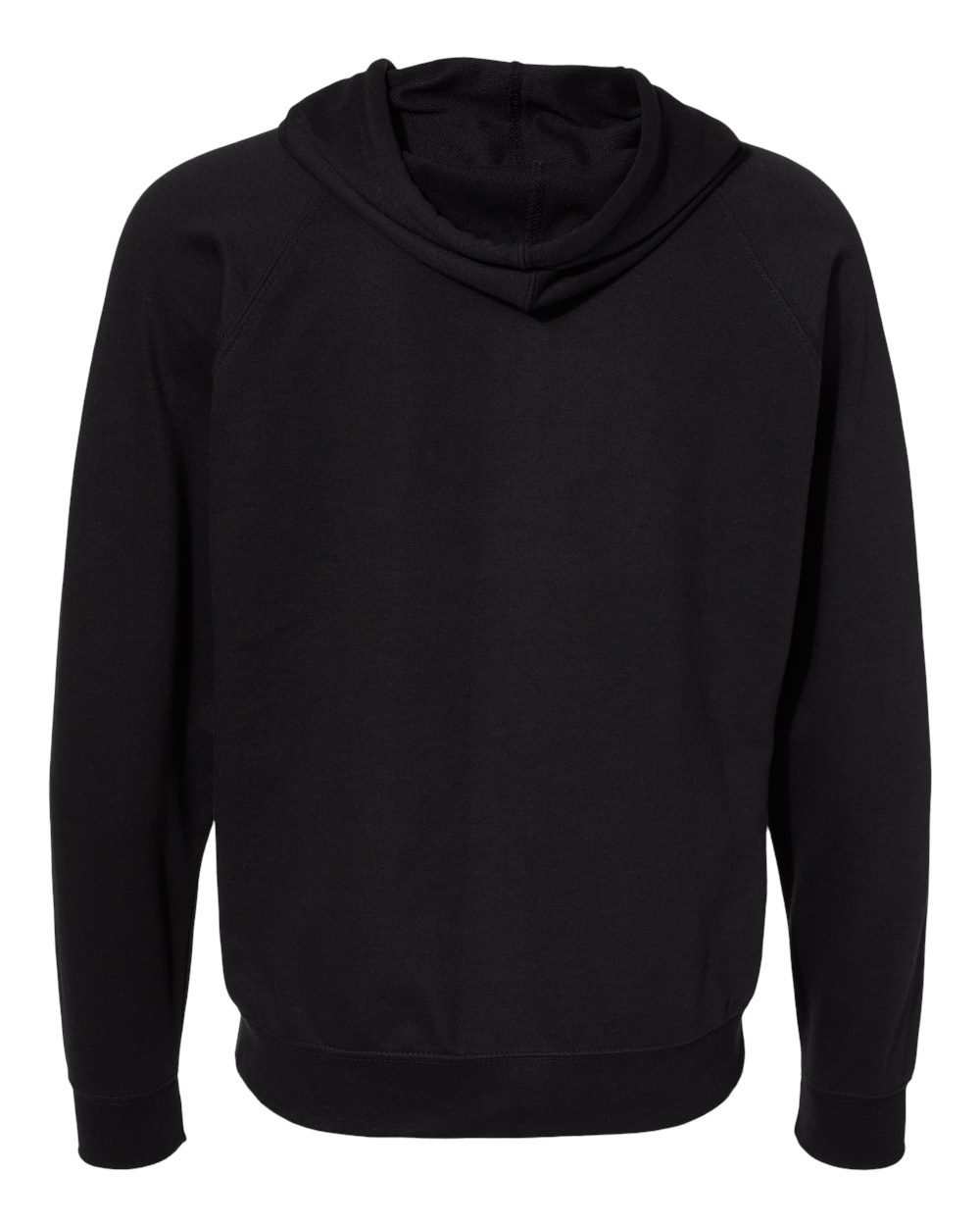 Front View of Black Icon Lightweight Loopback Terry Full-Zip Hooded Sweatshirt - SS1000Z