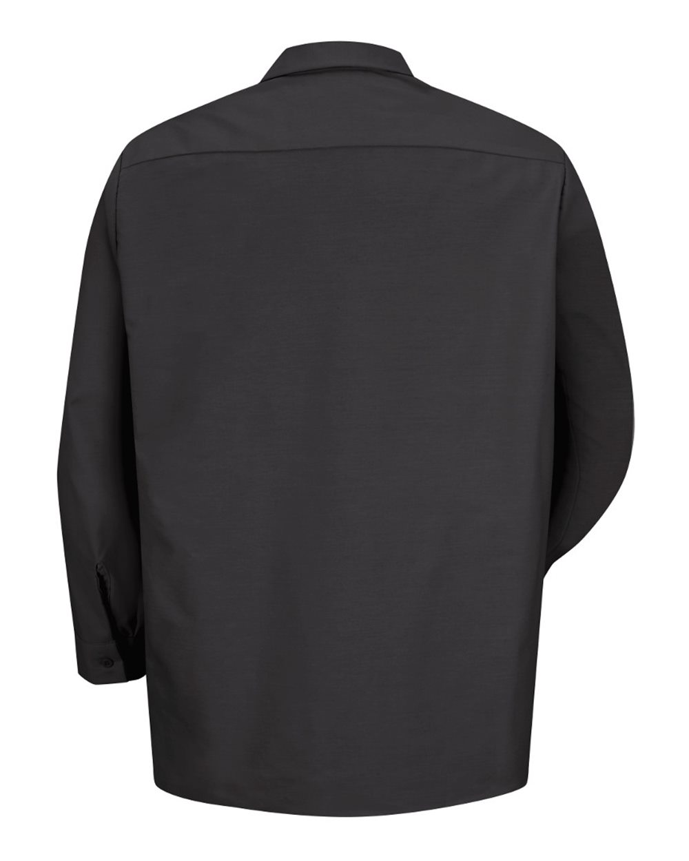 Front View of Black Industrial Long Sleeve Work Shirt - Tall Sizes - SP14T