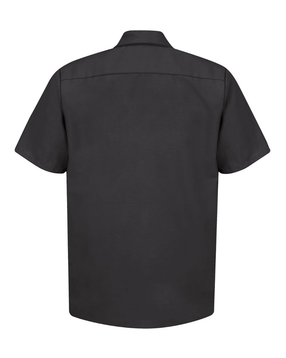 Front View of Black Industrial Short Sleeve Work Shirt - SP24