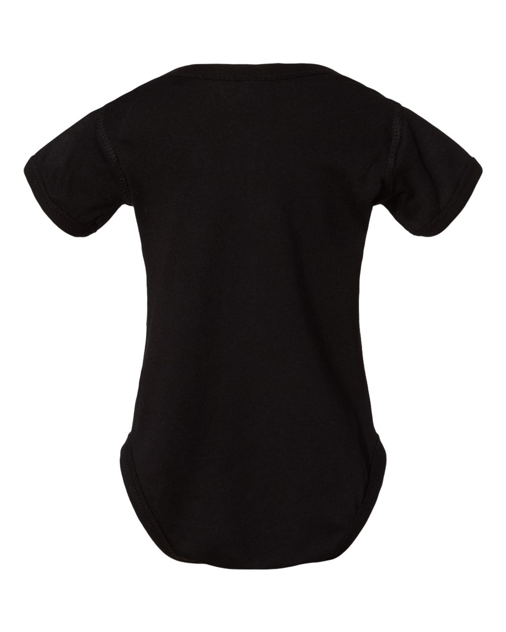 Front View of Black Infant Fine Jersey Bodysuit - 4424