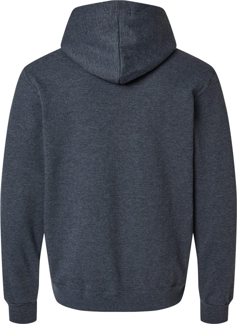 Front View of Black Ink Heather Eco™ Premium Blend Ring-Spun Hooded Sweatshirt - 700MR