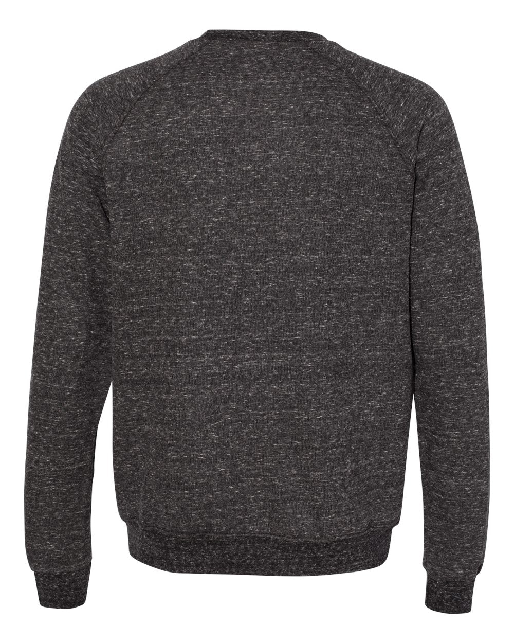 Front View of Black Ink Snow Heather French Terry Crewneck Sweatshirt - 91MR