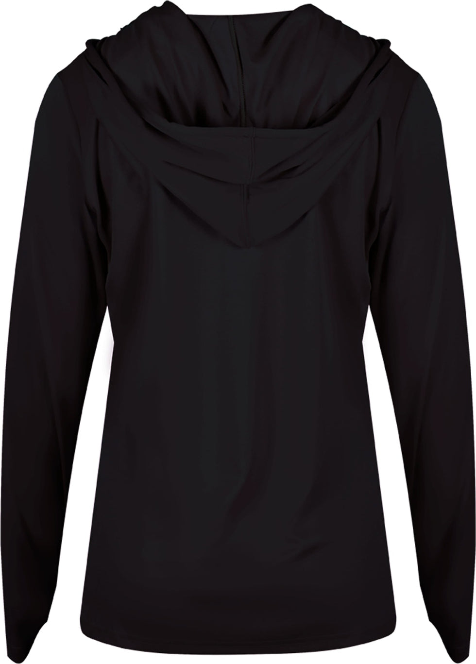 Rear View of BLACK LADIES B-CORE L/S HOOD TEE