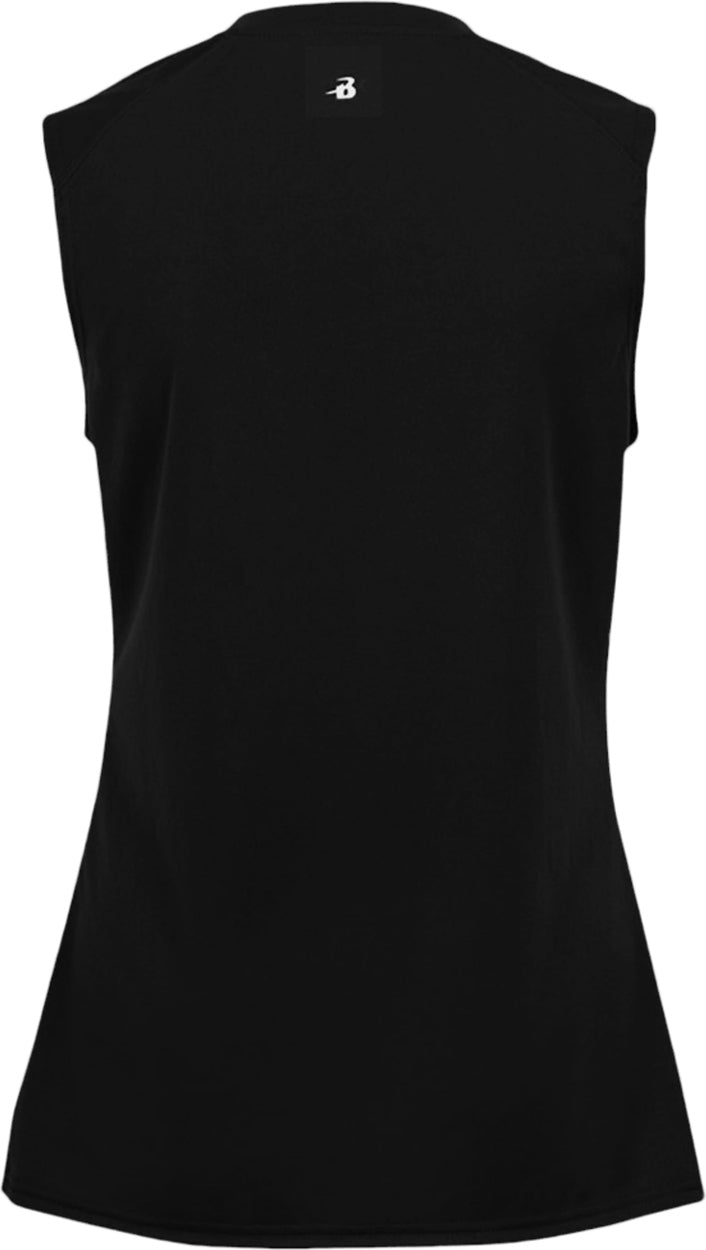 Rear View of BLACK LADIES B-CORE SLEEVELESS TANK