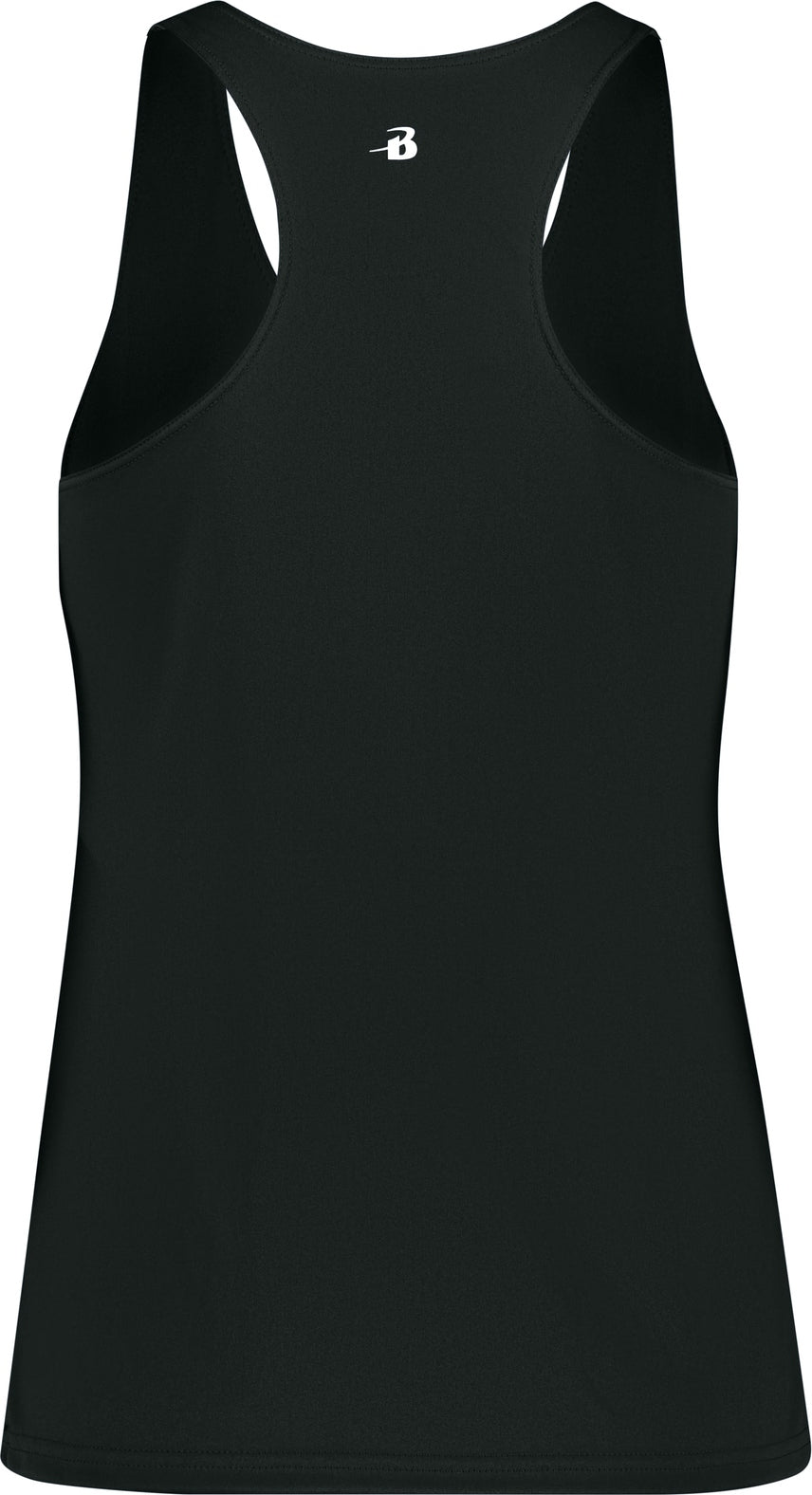 Rear View of BLACK LADIES' RACERBACK TANK